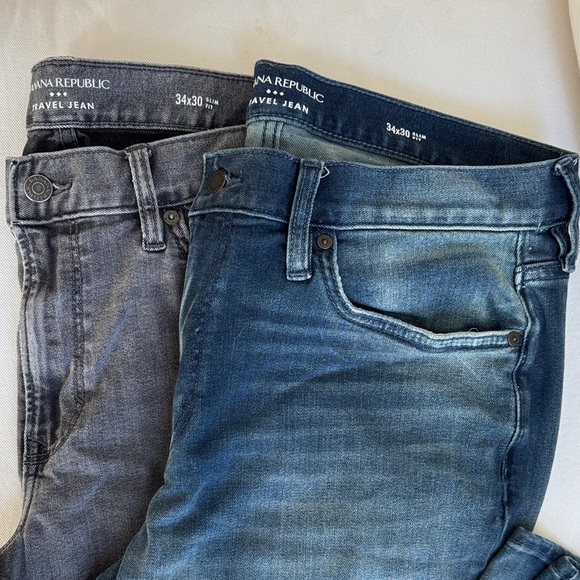 Banana Republic Bundle- Men's Blue and Gray Travel Jeans - Picture 2 of 12
